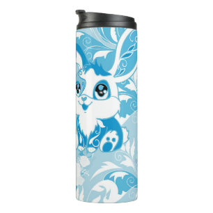 Glücklicher Osterhase Cute Blue Kawaii Thermosbecher