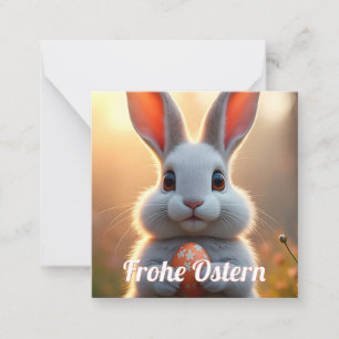 Glücklicher Osterhase im Zauber des Frühlings Mitteilungskarte