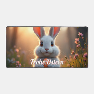 Glücklicher Osterhase im Zauber des Frühlings Schreibtischunterlage