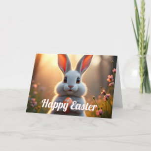 Glücklicher Osterhase in der Magie des Frühlings Karte
