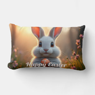 Glücklicher Osterhase in der Magie des Frühlings Lendenkissen