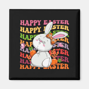 Glücklicher Osterhase Regenbogen-Hase Ostereier-Su Magnet
