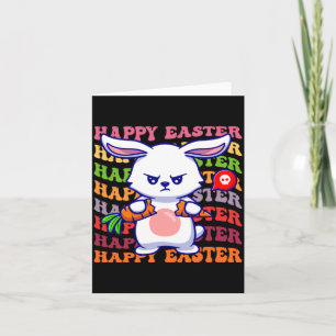 Glücklicher Osterhase Regenbogen Kaninchen Osterei Karte