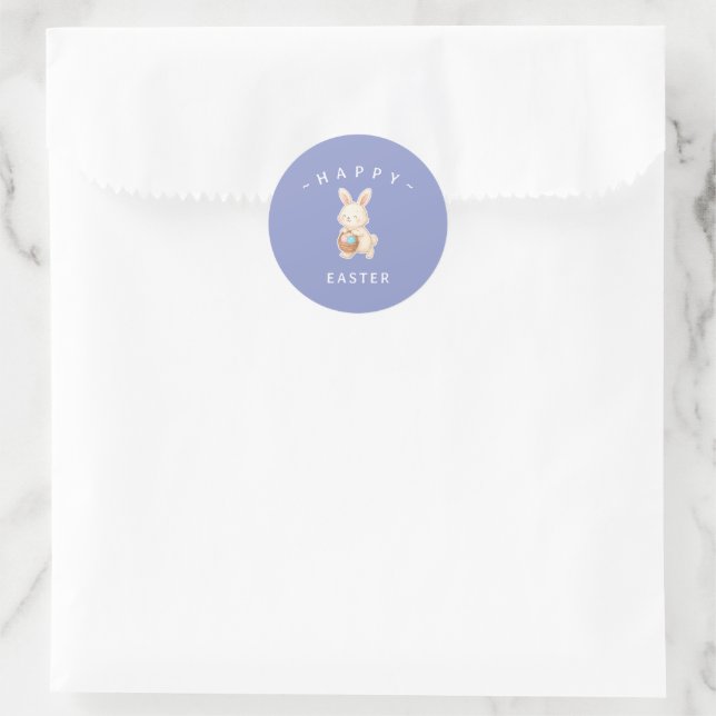 Glücklicher Osterhase Runde Aufkleber (Tasche)