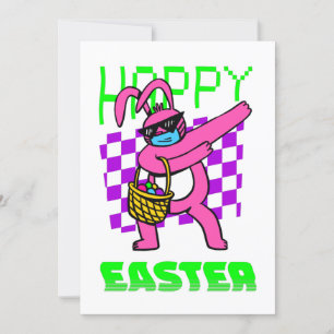glücklicher Osterhase Sonnenbrille Retro Vaporwave Einladung