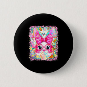 Glücklicher Osterhase süße Kaninchen Gesicht bläst Button