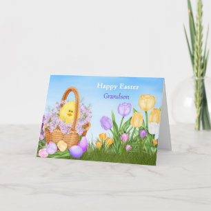 Glücklicher Ostern-Enkel Feiertagskarte