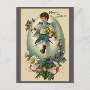 Glücklicher Ostern vintage Matrosenanzug Junge Postkarte