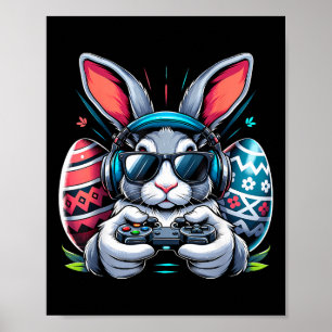 Glücklicher Ostertag Bunny Ei Videospiel Kinder Mi Poster