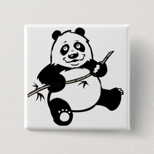 Glücklicher Panda-Bär Button