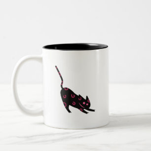 Glücklicher Panther-Becher Fette Katzenenergie Zweifarbige Tasse