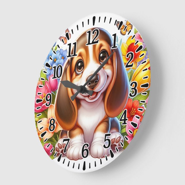 Glücklicher Papa  Große Wanduhr (Winkel)