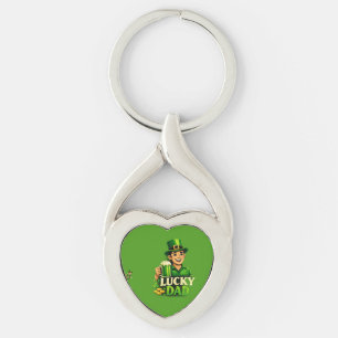 Glücklicher Papa – St. Patrick’s Day Kleeblatt-Des Schlüsselanhänger