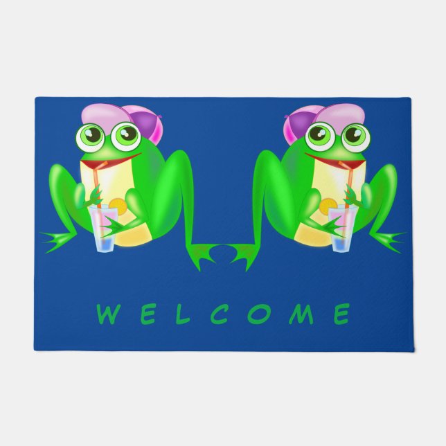 Glücklicher Party-Frosch Fußmatte (Vorderseite)