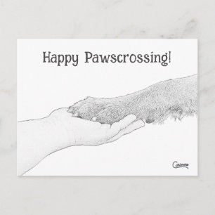 Glücklicher Pawscrossing! -Postkarte Postkarte