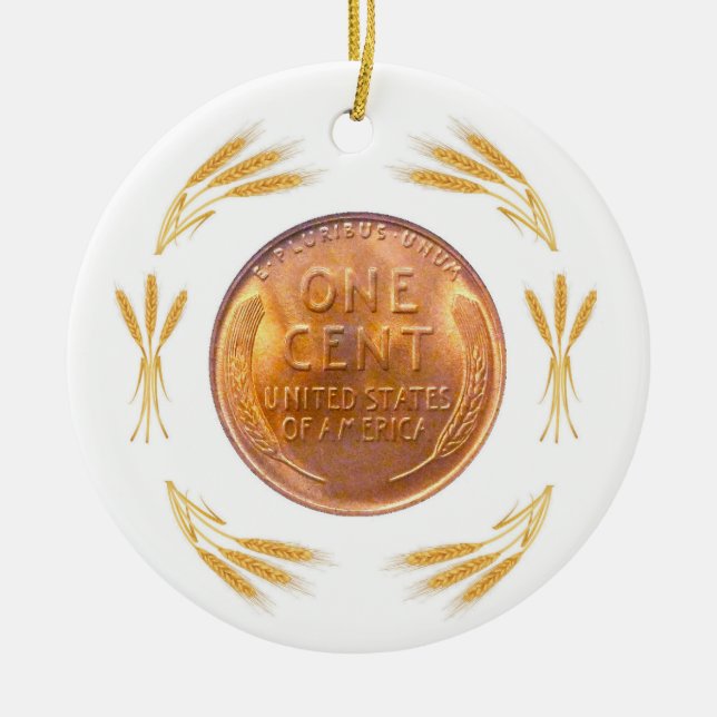 Glücklicher Penny Keramikornament (Vorne)