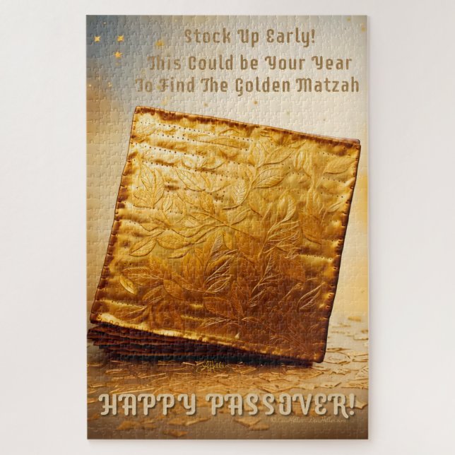 Glücklicher Pessach! Golden Matzah (Vertikal)