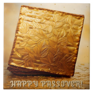 Glücklicher Pessach! Golden Matzah Fliese