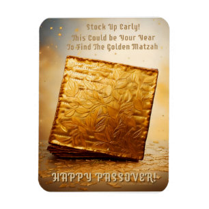Glücklicher Pessach! Golden Matzah Magnet