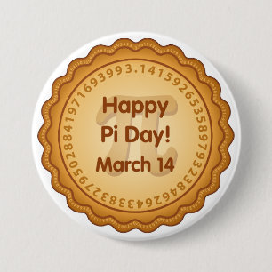 Glücklicher Pi Day, März 14 Button