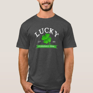 Glücklicher Pickleball 4 Blatt-Klee T-Shirt