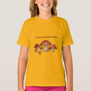 "Glücklicher Pilzfreund – Minimalistisches süßes D T-Shirt