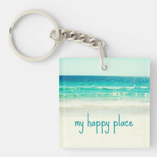 Glücklicher Platz-Strand-Schlüsselkette Schlüsselanhänger