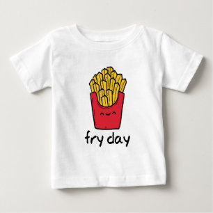 Glücklicher Pommes-FritesCartoon lustiges Baby T-shirt