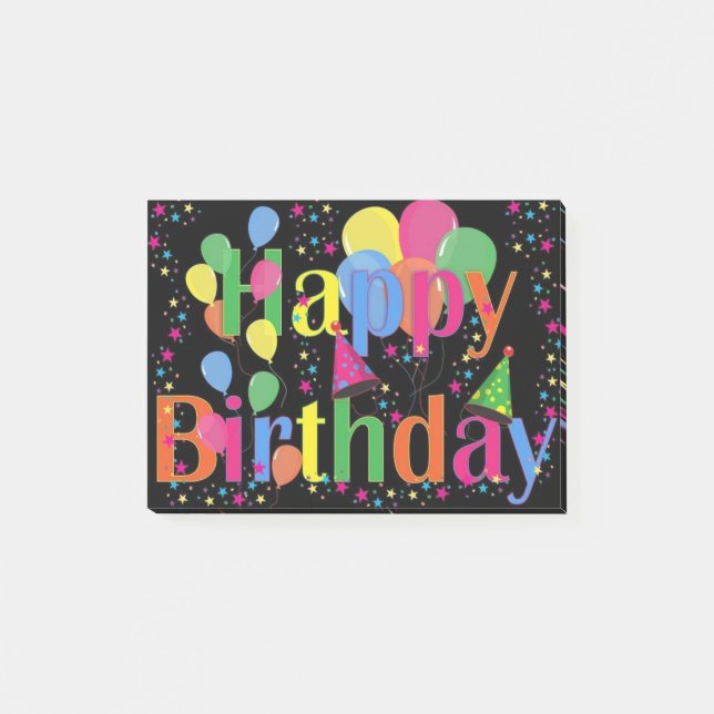 Glücklicher 🎂 post-it klebezettel (Vorderseite)