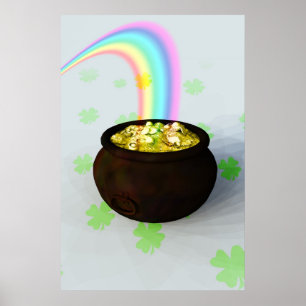 Glücklicher Pot aus Gold Poster