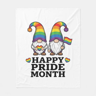 Glücklicher Pride Monat Gnom Vintage Regenbogen Sh Fleecedecke