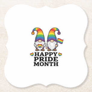 Glücklicher Pride Monat Gnom Vintage Regenbogen Sh Untersetzer
