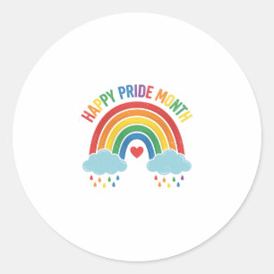 Glücklicher Pride Monat Regenbogen Vintage Gravur Runder Aufkleber