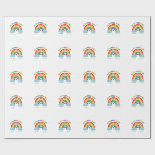 Glücklicher Pride-Monat Regenbogen-Vintage-Stich-D Geschenkpapier