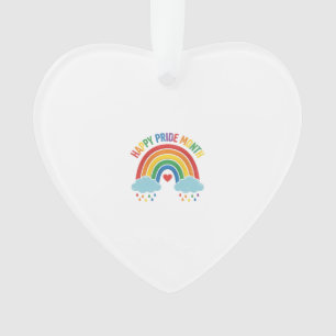 Glücklicher Pride-Monat Regenbogen-Vintage-Stich-D Ornament