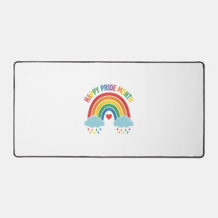 Glücklicher Pride-Monat Regenbogen-Vintage-Stich-D Schreibtischunterlage