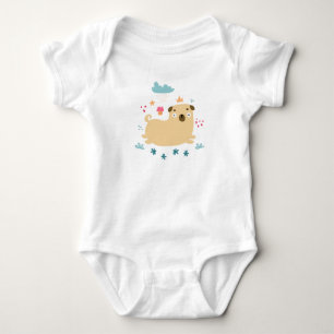 Glücklicher Puggy-Baby-Body Baby Strampler