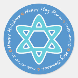 Glücklicher purim Aufkleber