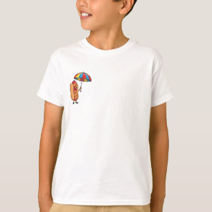 Glücklicher Regenschirm Hot Dog Kinder T-Shirt