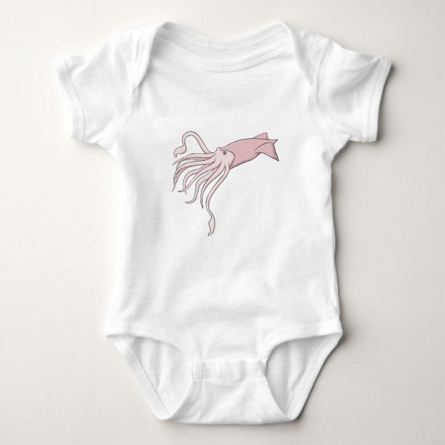 Glücklicher riesiger Tintenfisch Baby Strampler (Vorderseite)