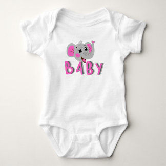 Glücklicher Rosa Baby Elefant Strampler