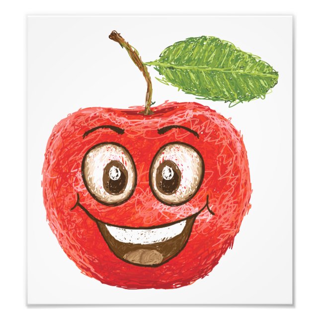 glücklicher roter Apfel Frucht Fotodruck (Vorne)