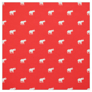 Glücklicher roter Elefant Stoff