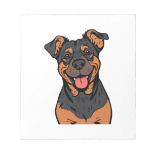 Glücklicher Rottweiler-Cartoon � Süßer und freundl Notizblock