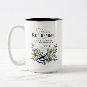 Glücklicher Ruhestand Arzt-Geschenk Zweifarbige Tasse