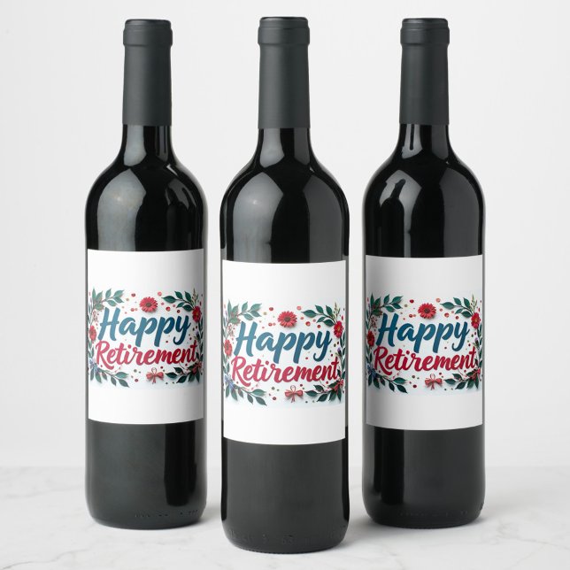 Glücklicher Ruhestand Aufkleber (Happy Retirement Stickers for wine bottles!)