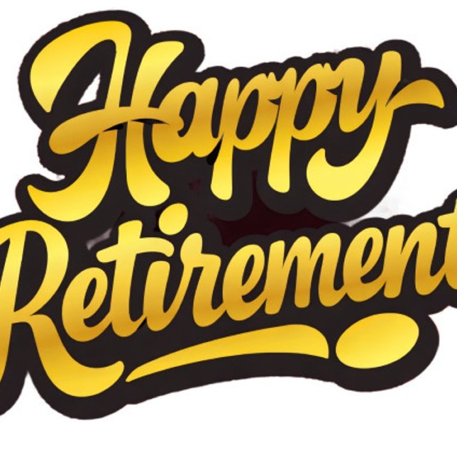 Glücklicher Ruhestand Becher Kaffeetasse (Happy Retirement Script Black and Gold Colors!)
