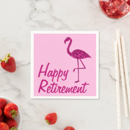 Glücklicher Ruhestand funkelnd rosa Flamingo Papie Serviette
