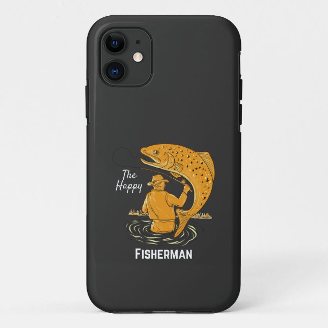 Glücklicher Ruhestand für den glücklichen Fischer Case-Mate iPhone Hülle (Rückseite)
