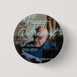 Glücklicher Ruhestand Name Foto Jahre des Dienstes Button